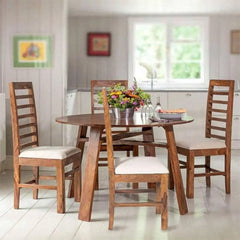 Trendy Solid Wood 4 Seater Dining Set - Wooden Twist UAE