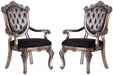 Wooden Arm Chair with Tufted Button ( Set of 2 ) - WoodenTwist