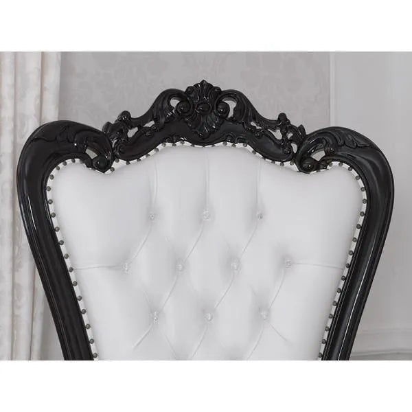 Luxurious High Back throne Crystal Buttons Chair - WoodenTwist