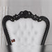 Luxurious High Back throne Silver Leaf & Buttons Chair (Black) - Wooden Twist UAE