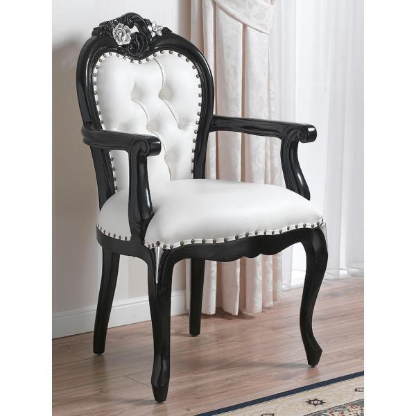 Lush Sheesham Wood Arm Chair ( Black ) - WoodenTwist