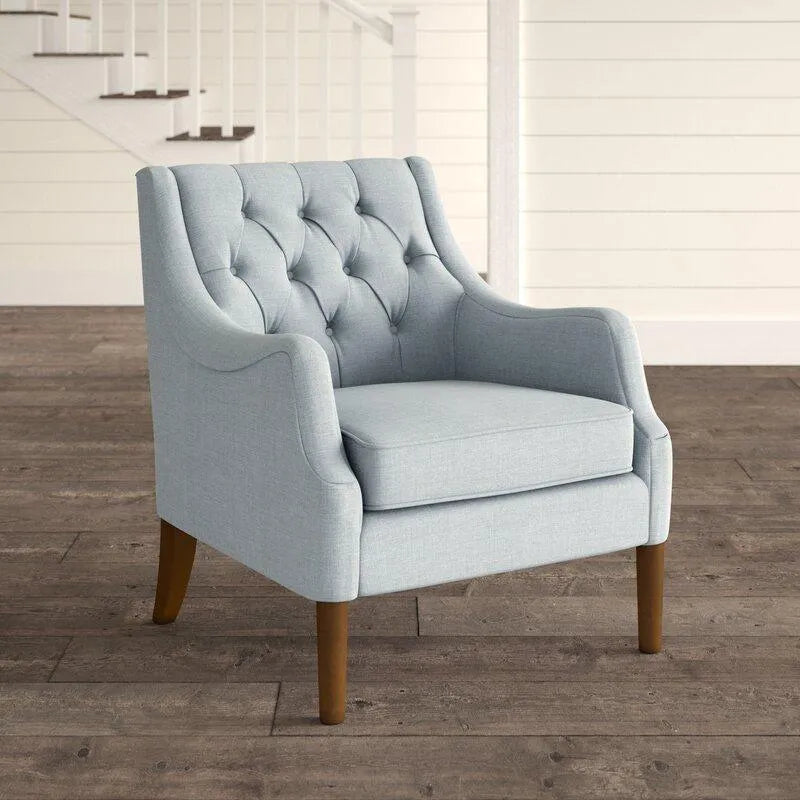 Vinger Tufted Fine Wingback Chair - WoodenTwist