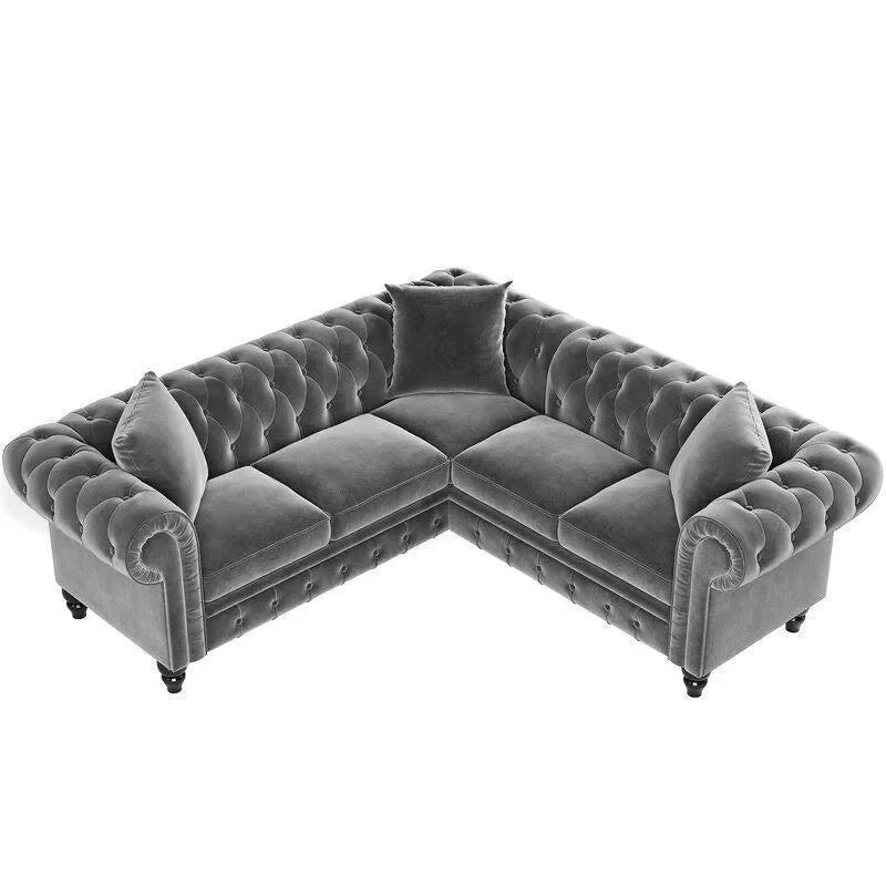Solid Wood Frame, Scrolled Chesterfield Details