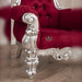 Luxurious High Back throne Silver leaf velvet Chair (Burgundy) - Wooden Twist UAE