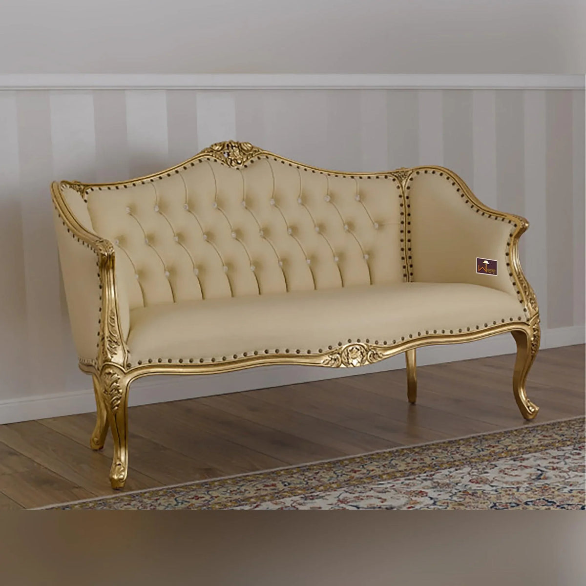 Handmade Teak, Carved for a Chaise Silhouette
